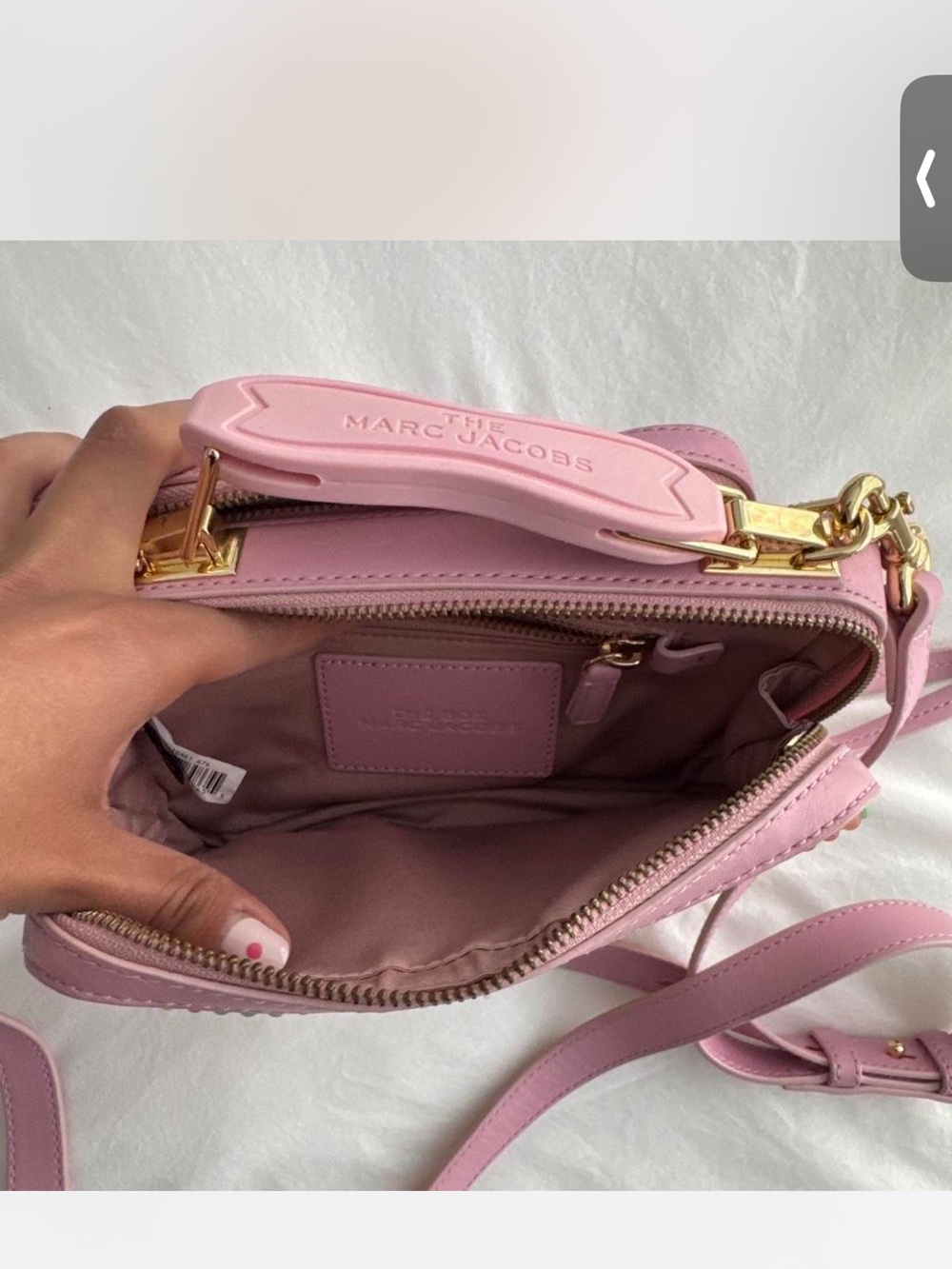 RARE MARC JACOBS pink anemone Pink Beaded Box Crossbody Bag - Picture 6 of 6
